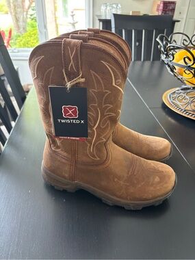 NWT Twisted X Chestnut Brown Suede Western Work Boots